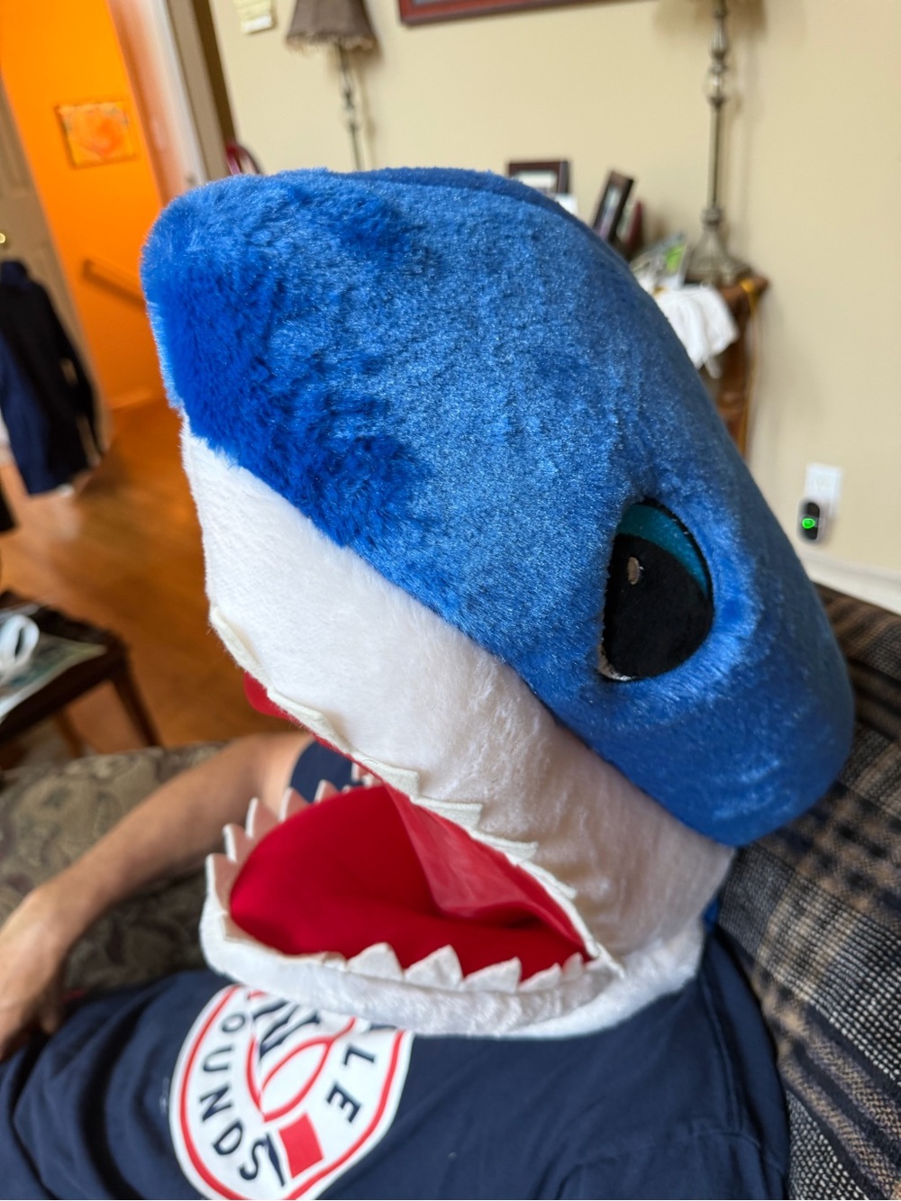 2 Blue Plush Shark Pet Costume Head
